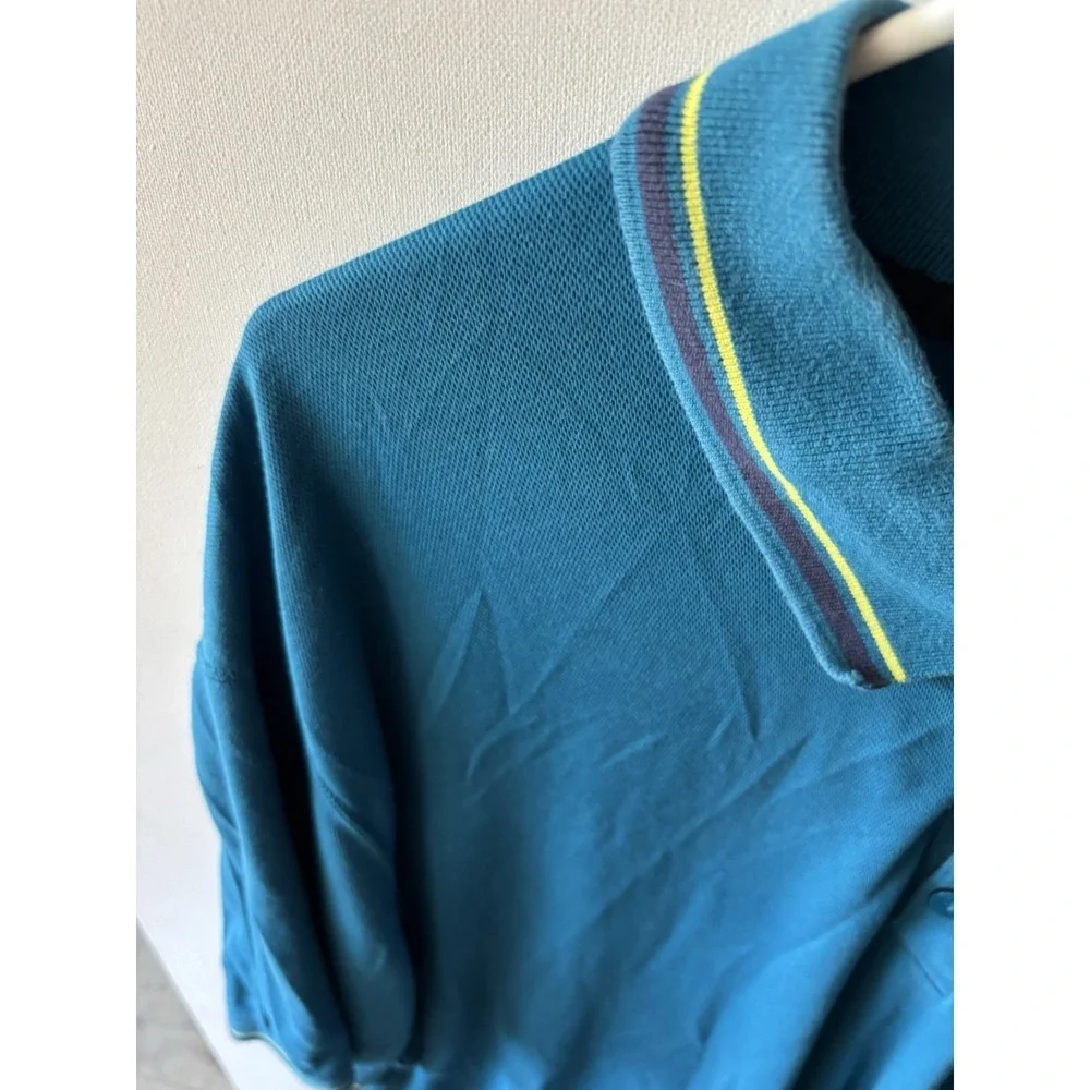 Vintage Jordan Jumpman Polo Shirt XL Teal Yellow Logo Elite XC China Dri Fit